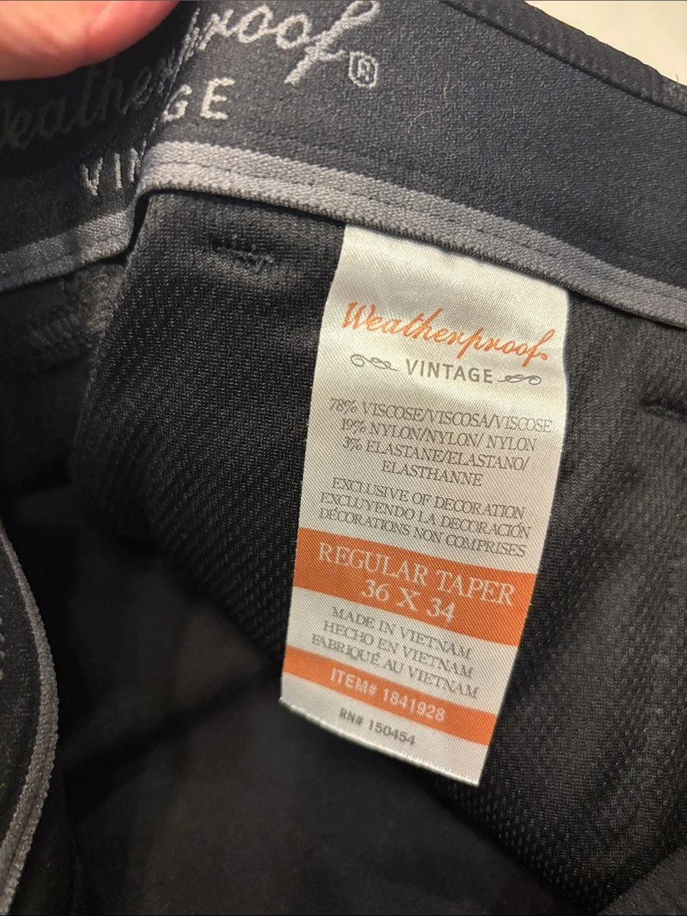 Weatherproof Men's Straight Chinos in black- 36x34